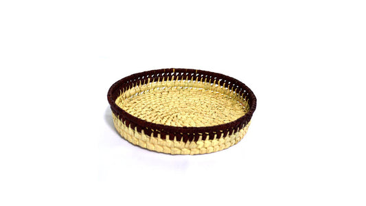 Lakpura Palmyrah Oval Tray (Purpal Stripe)