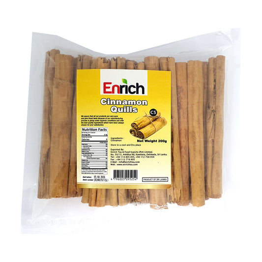 Enrich 5" Cut (C5 Grade) Cinnamon Quills (200g)