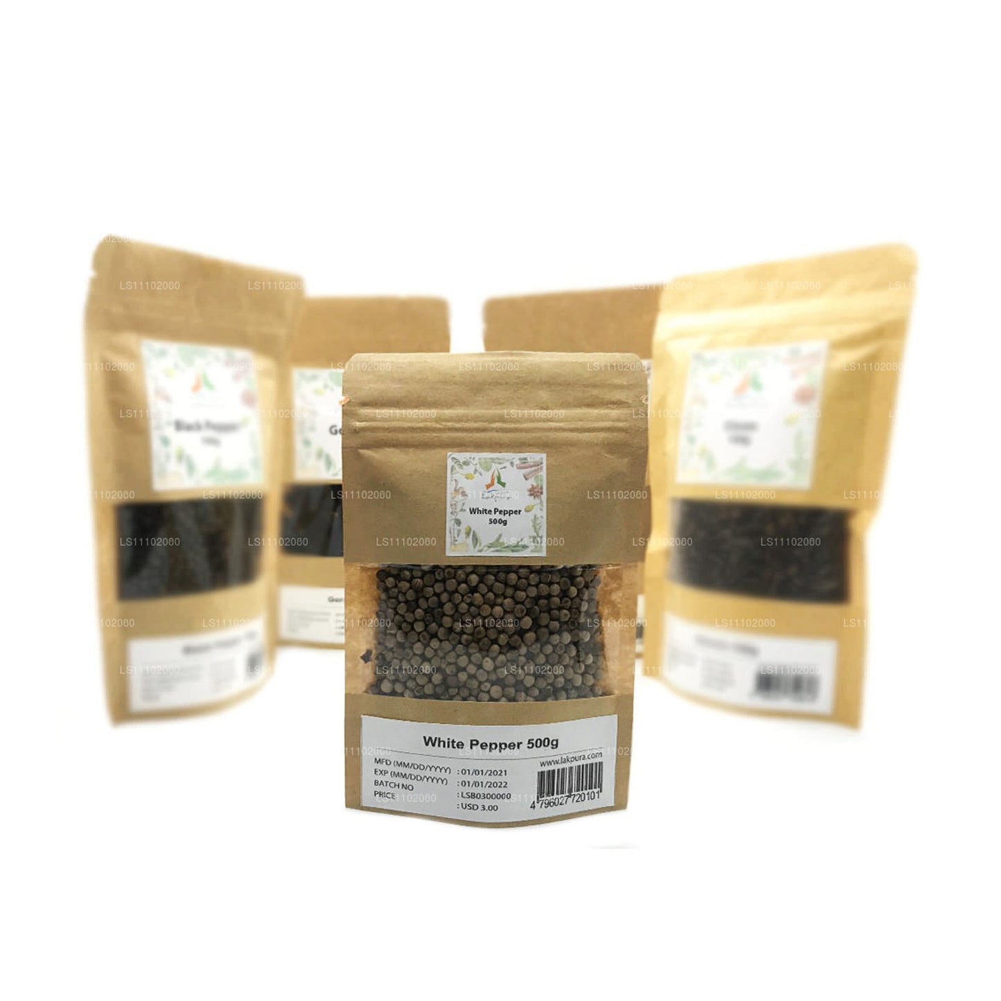 Lakpura White Pepper Whole (500g)