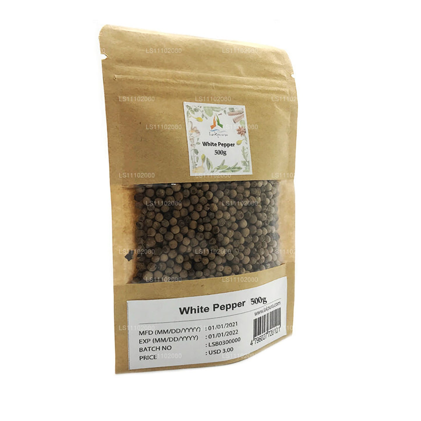 Lakpura White Pepper Whole (500g)