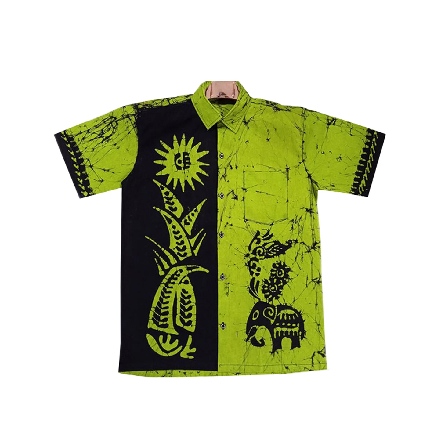 Handmade Men's Batik Shirt (Green)