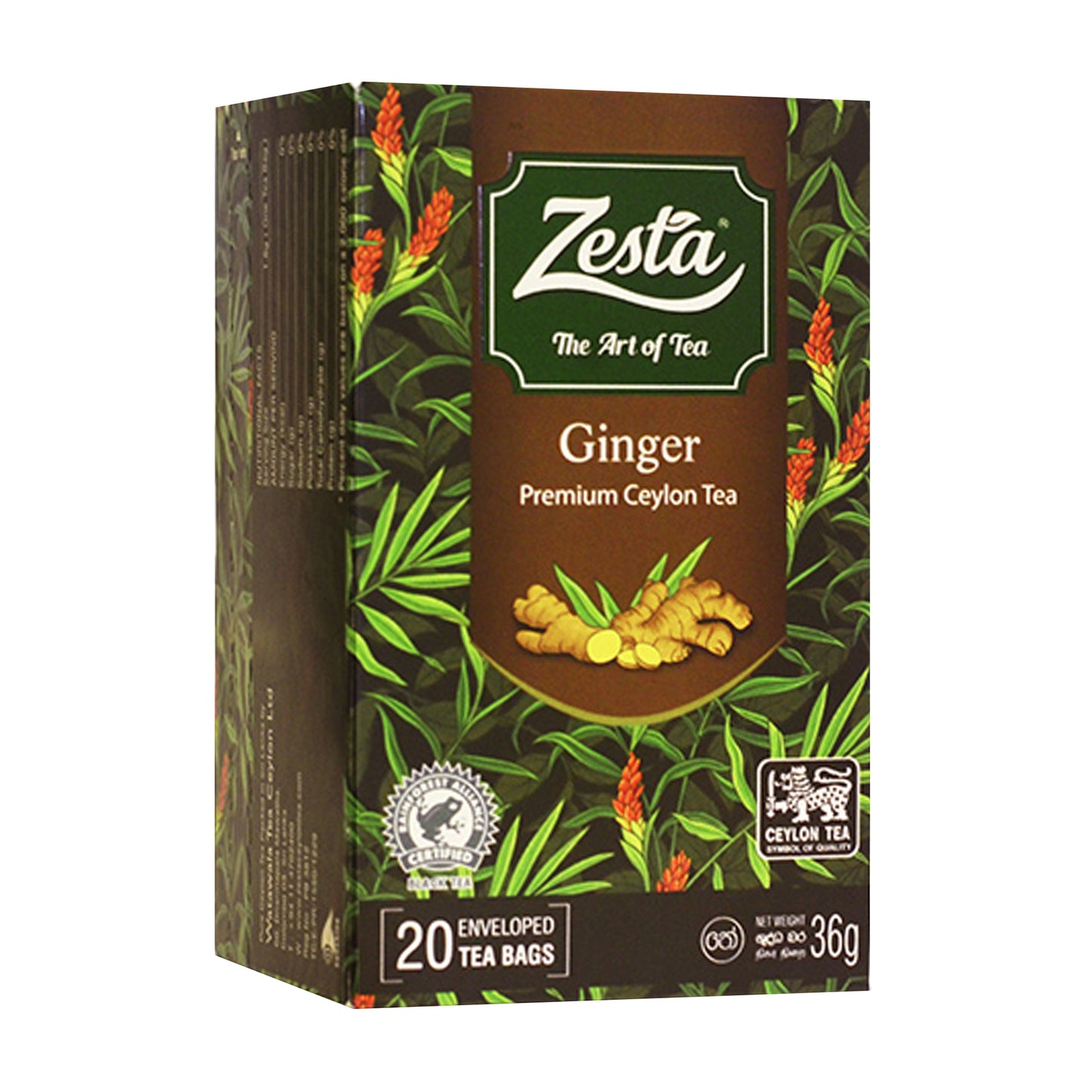 Zesta Ginger Premium Ceylon Tea (36g) 20 Tea Bags