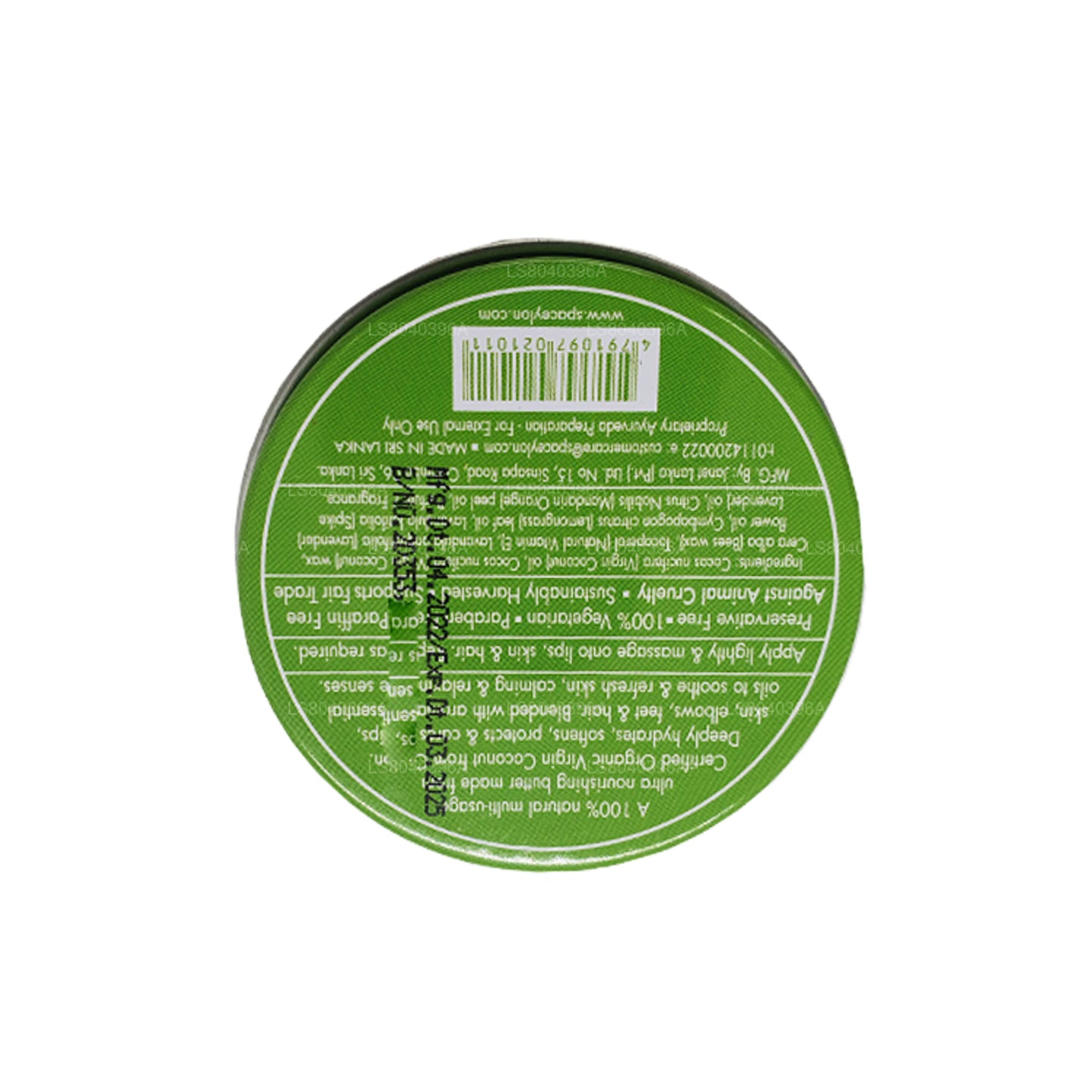 Spa Ceylon Lemongrass Mandarin Virgin Coconut Natural Butter (25g)