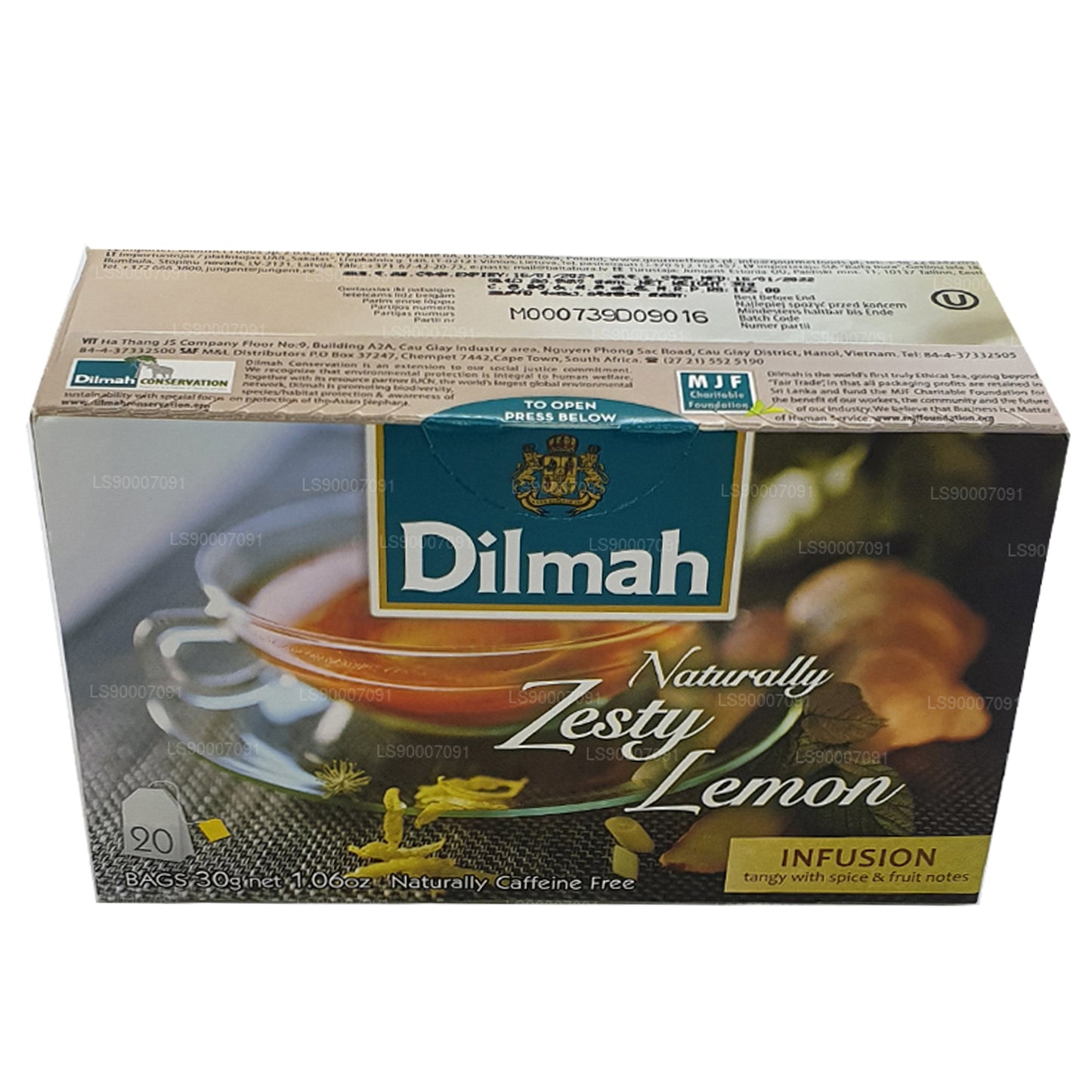 Dilmah Naturally Zesty Lemon (30g) 20 Tea Bags