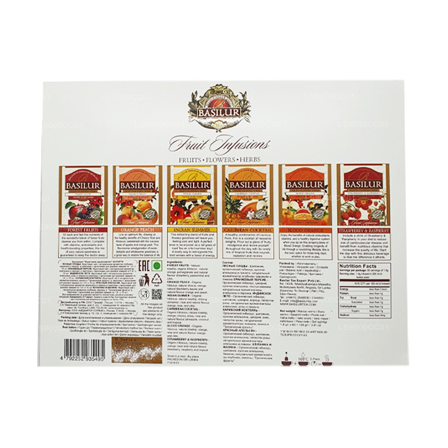 Basilur Fruit Infusions Assorted Tea (100g) 60 Tea Bags