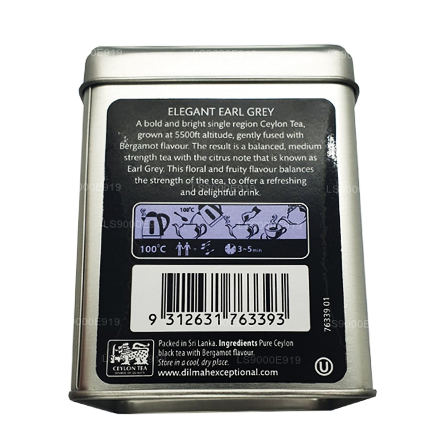 Dilmah Exceptional Elegant Earl Grey Real Leaf Tea caddy (100g)