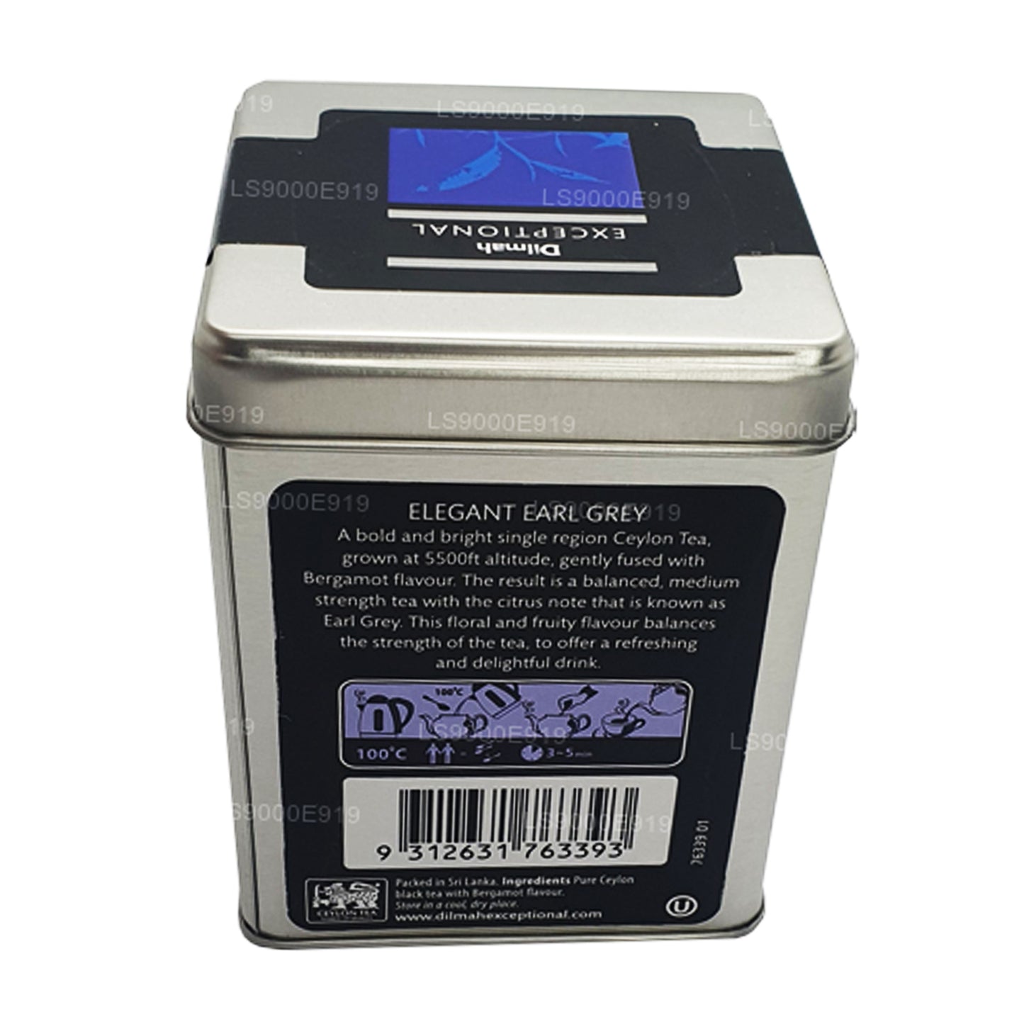 Dilmah Exceptional Elegant Earl Grey Real Leaf Tea caddy (100g)