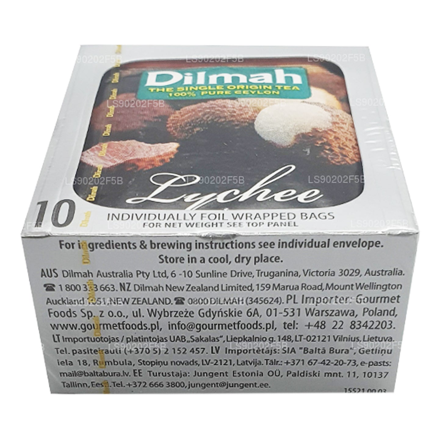 Dilmah Lychee Flavored Ceylon Black Tea (20g) 10 Tea Bags