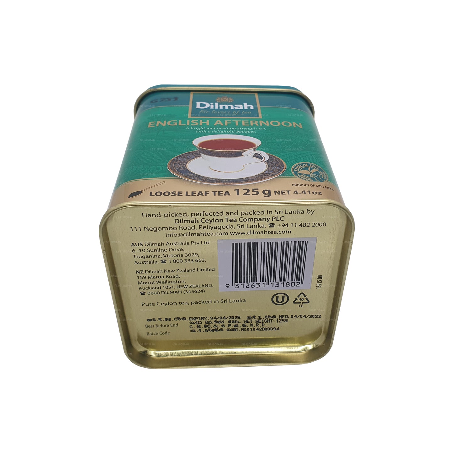 Dilmah English Afternoon Loose Leaf Tea caddy (125g)