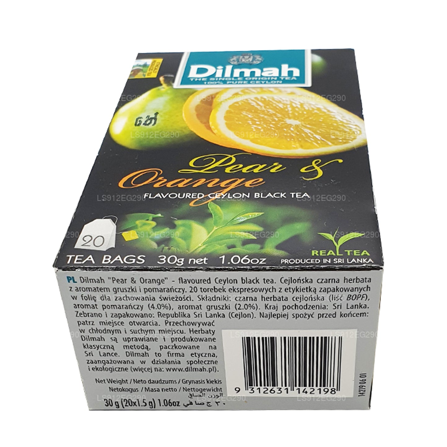 Dilmah Pear and Orange Flavored Ceylon Black Tea (30g) 20 Tea Bags