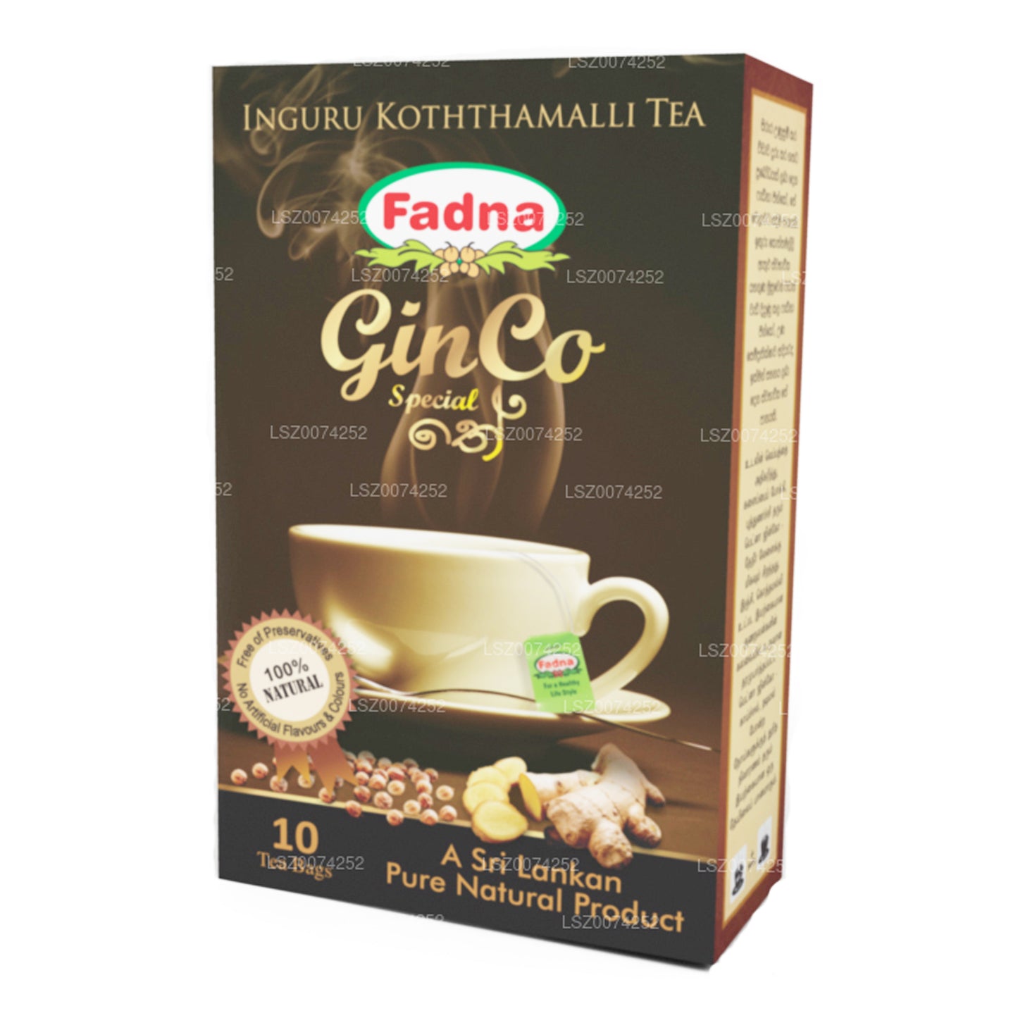 Fadna Ginger and Coriander Flavored Tea (20g) 10 Tea Bags