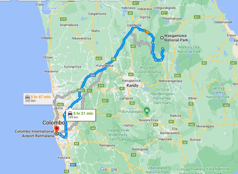 Wasgamuwa City to Colombo Airport (CMB) Private Transfer