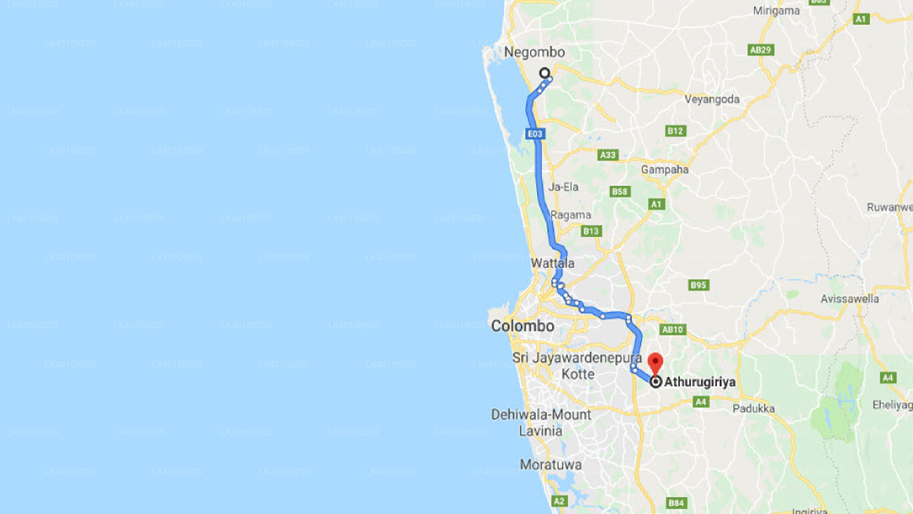 Colombo Airport (CMB) to Athurugiriya City Private Transfer