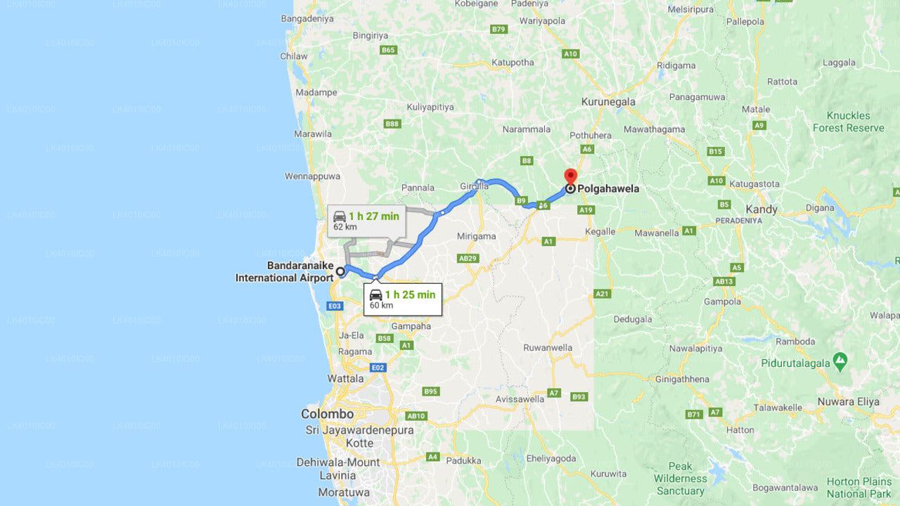 Colombo Airport (CMB) to Pitipanaveediya City Private Transfer