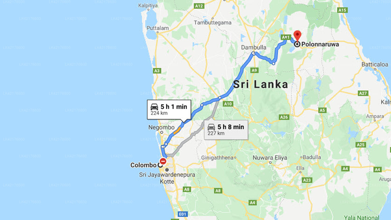 Colombo City to Polonnaruwa City Private Transfer