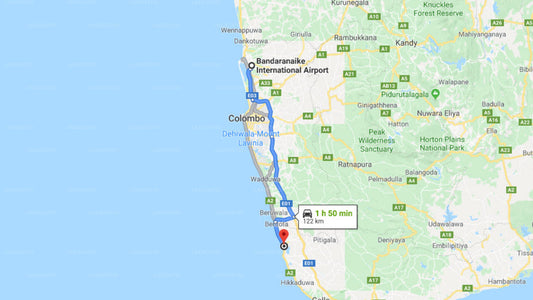 Transfer between Colombo Airport (CMB) and Villa Ranmenika, Ahungalla