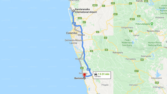 Transfer between Colombo Airport (CMB) and Hotel Bentota Village, Bentota