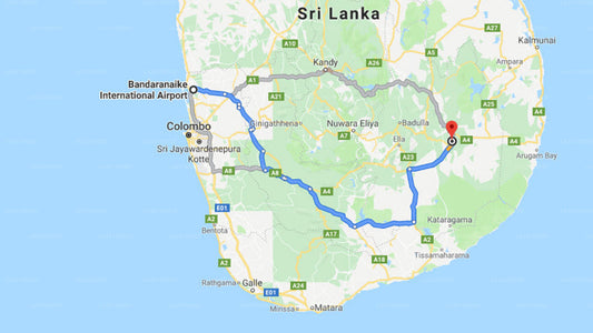 Transfer between Colombo Airport (CMB) and Rasara Guest Inn, Moneragala