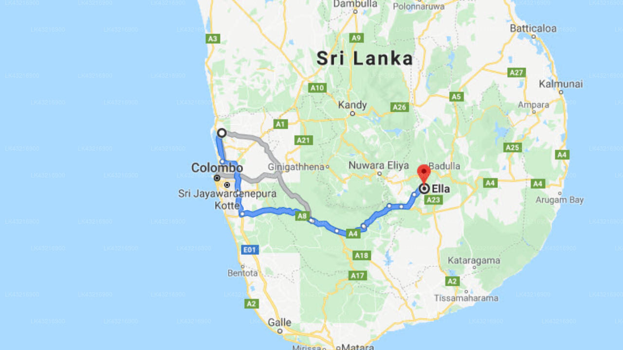 Transfer between Colombo Airport (CMB) and Feelin' good Resort, Ella