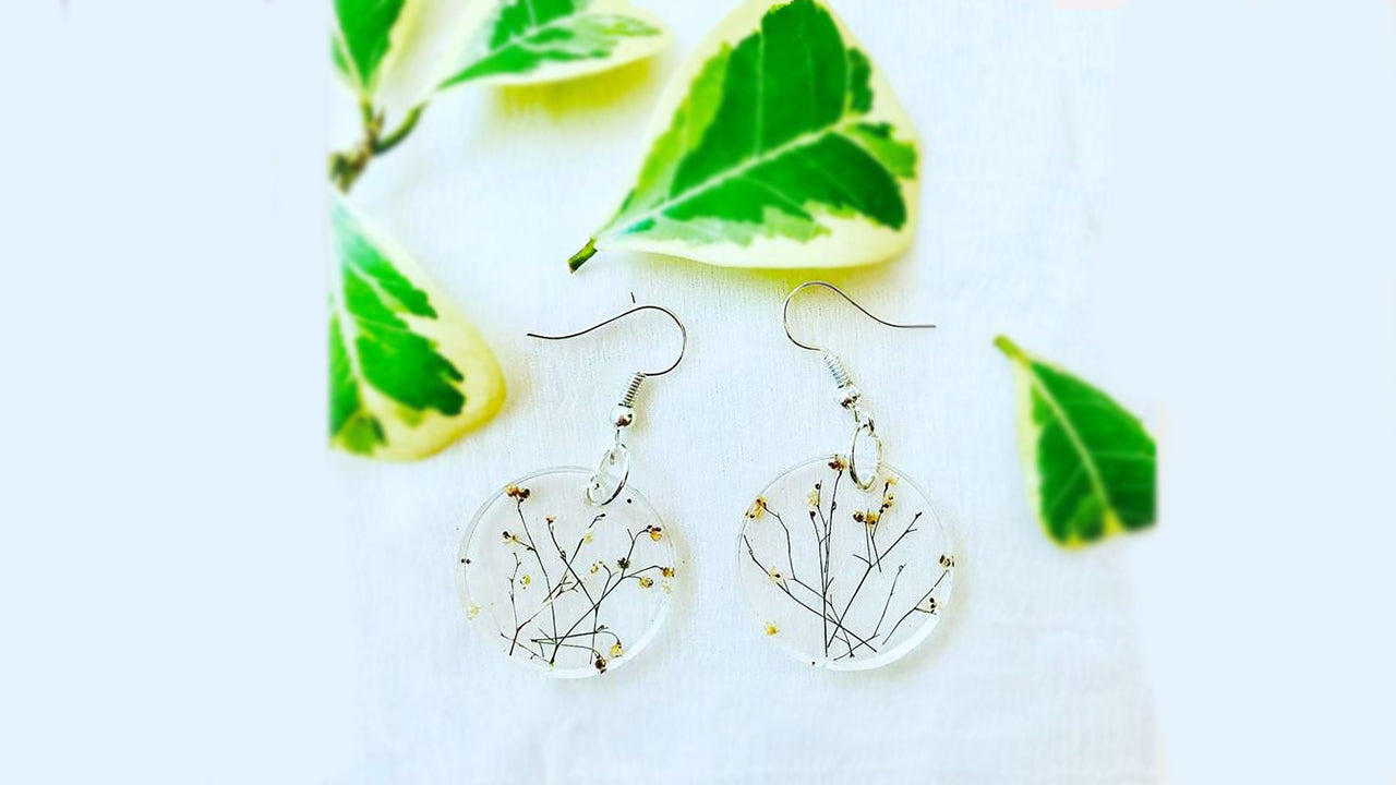 Handmade Real Flower Earrings