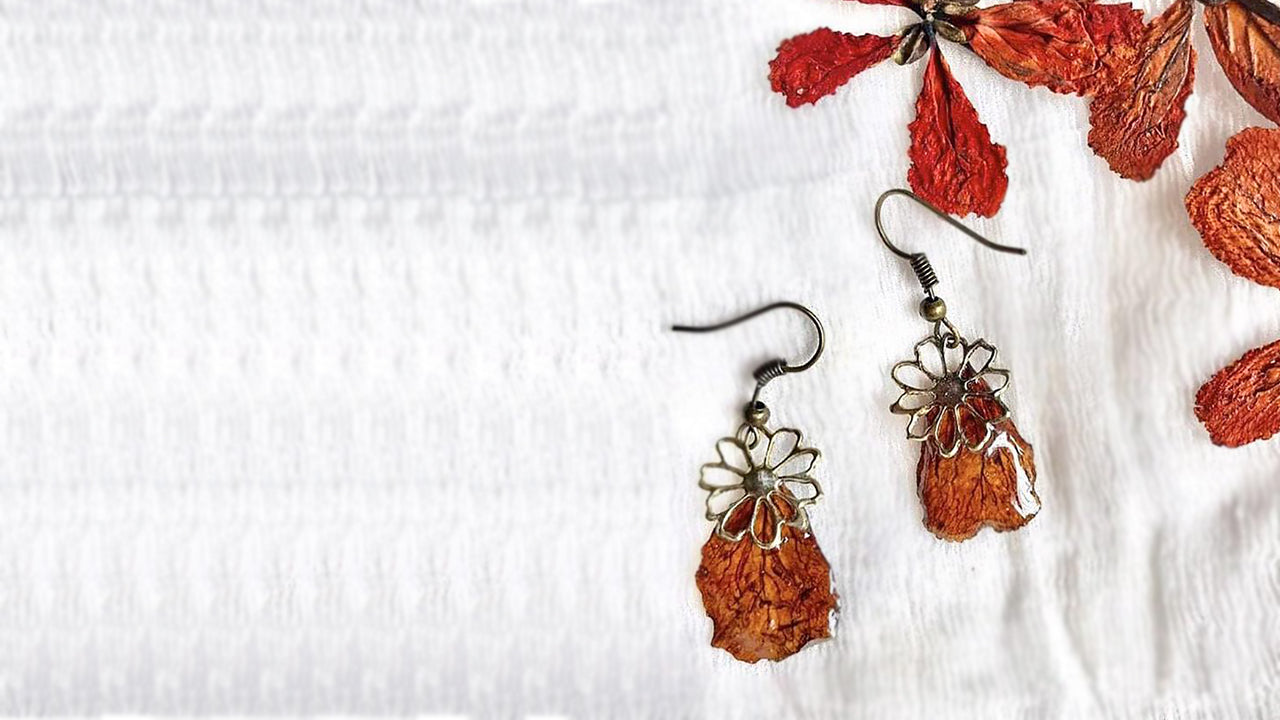 Handmade Real Flower Earrings