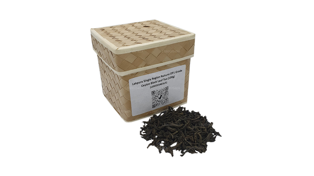 Lakpura Single Region Ruhuna OP1 Grade Ceylon Black Leaf Tea (100g)