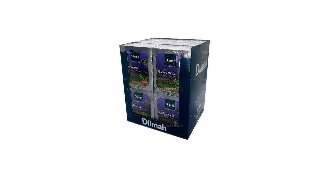 Dilmah Blackcurrant Flavored Tea (20g) 10 Individually Foil Wrapped Bags (12 Pack)