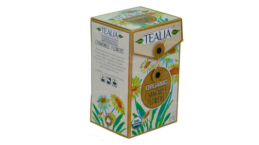 Tealia Organic Chamomile Flowers - 20 Pyramid infusion Bags (40g)