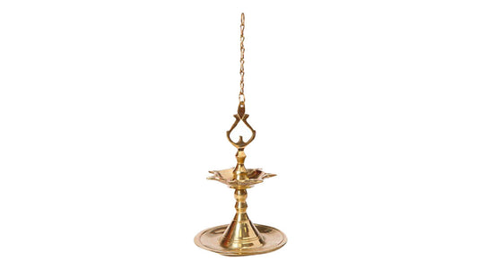 Sri Lankan Traditional Brass Hanging Oil Lamp (Design B)